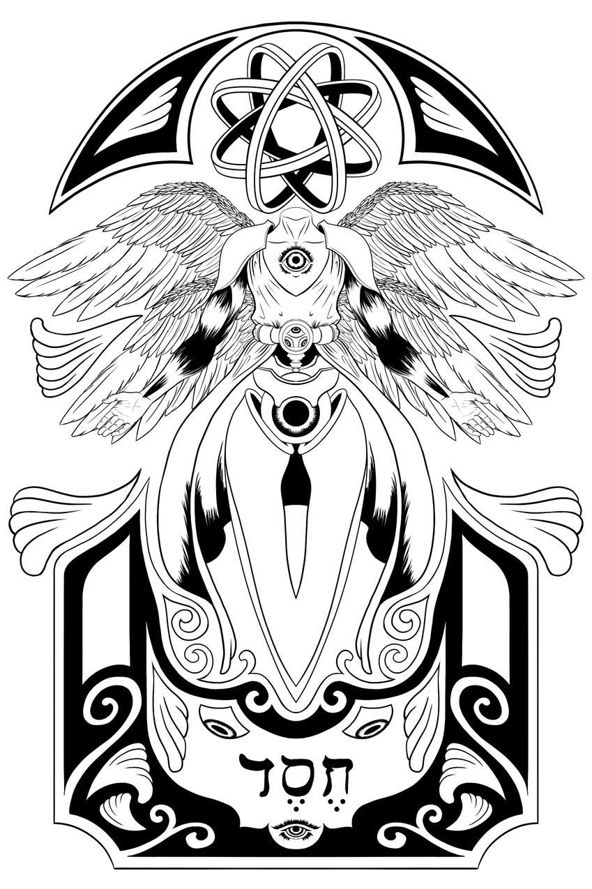 Linework commission meant to be laser engraved onto leather. 2023